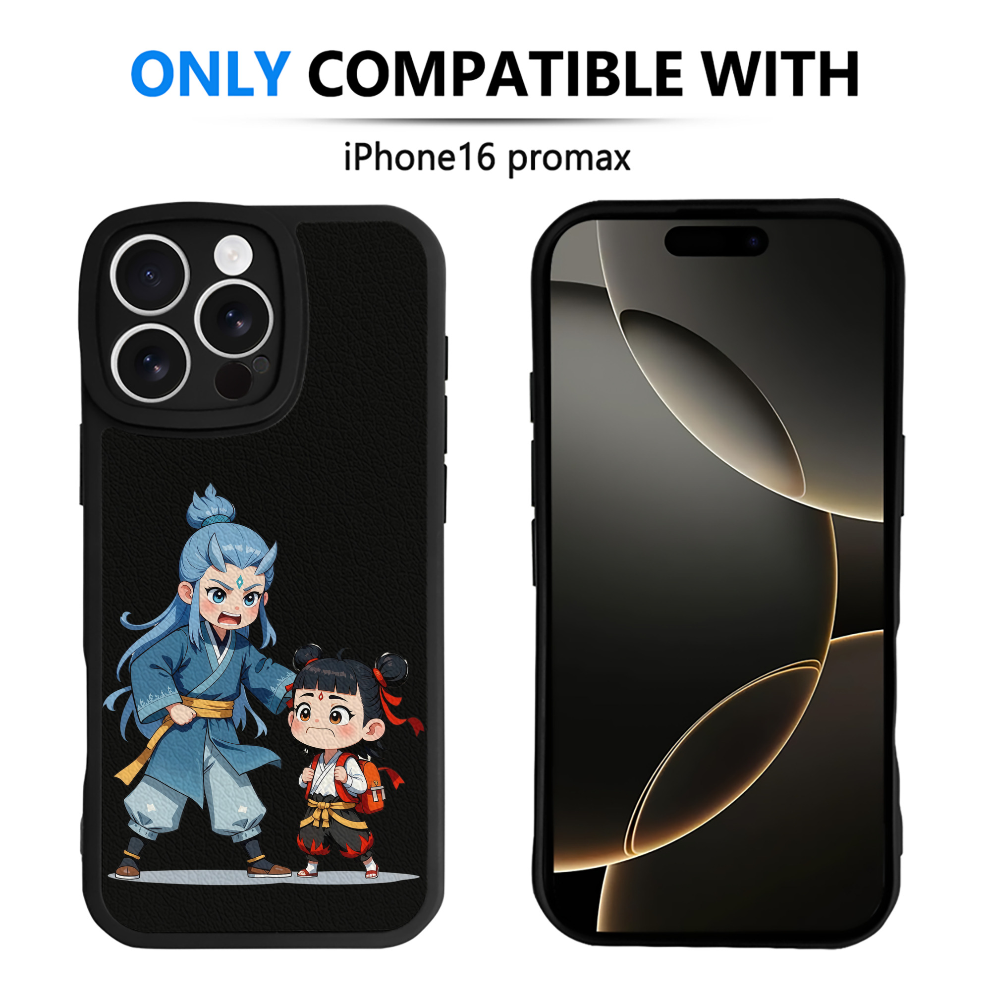（画像用） Ne Zha 2 ナタ 魔童の大暴れ 【iPhone 16シリーズ対応】シリコンスマホケース（レザー調） 材質：シリコン